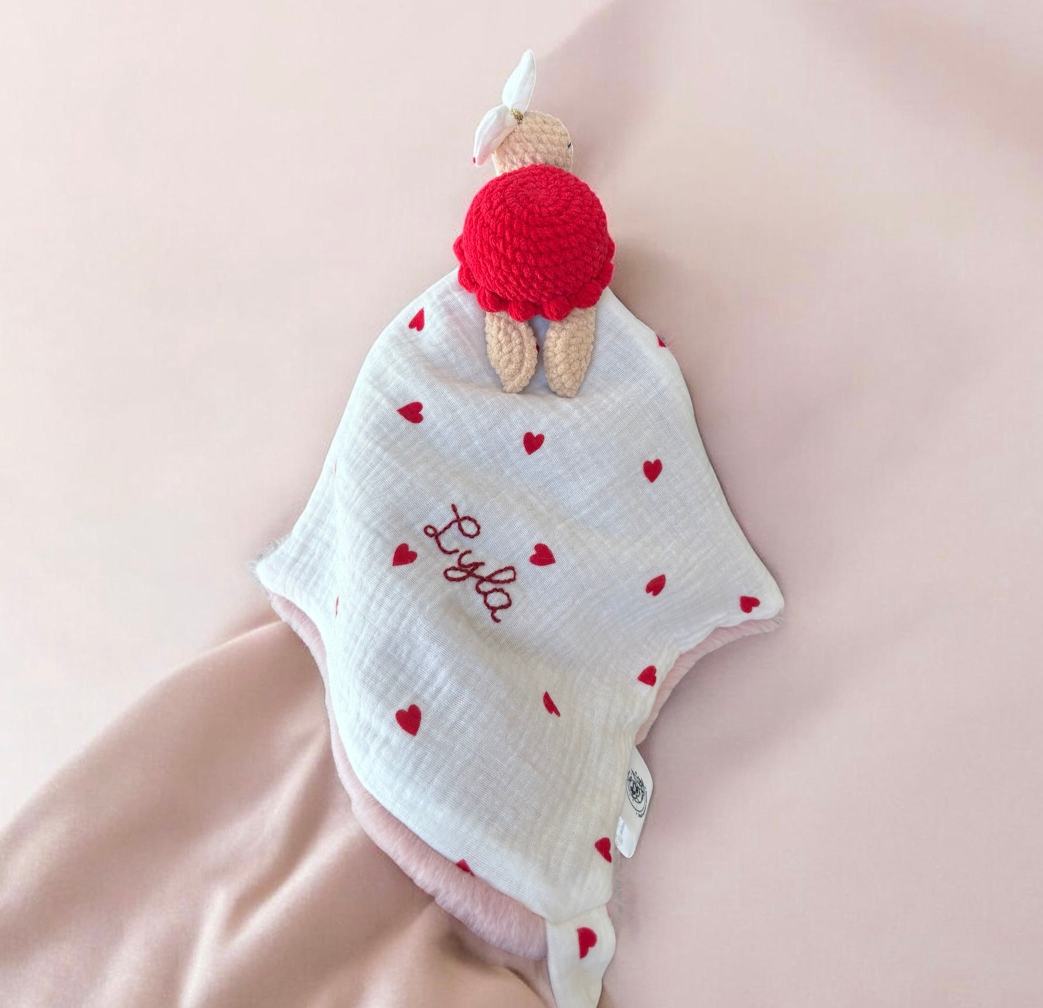 Doudou tortue avec noeud