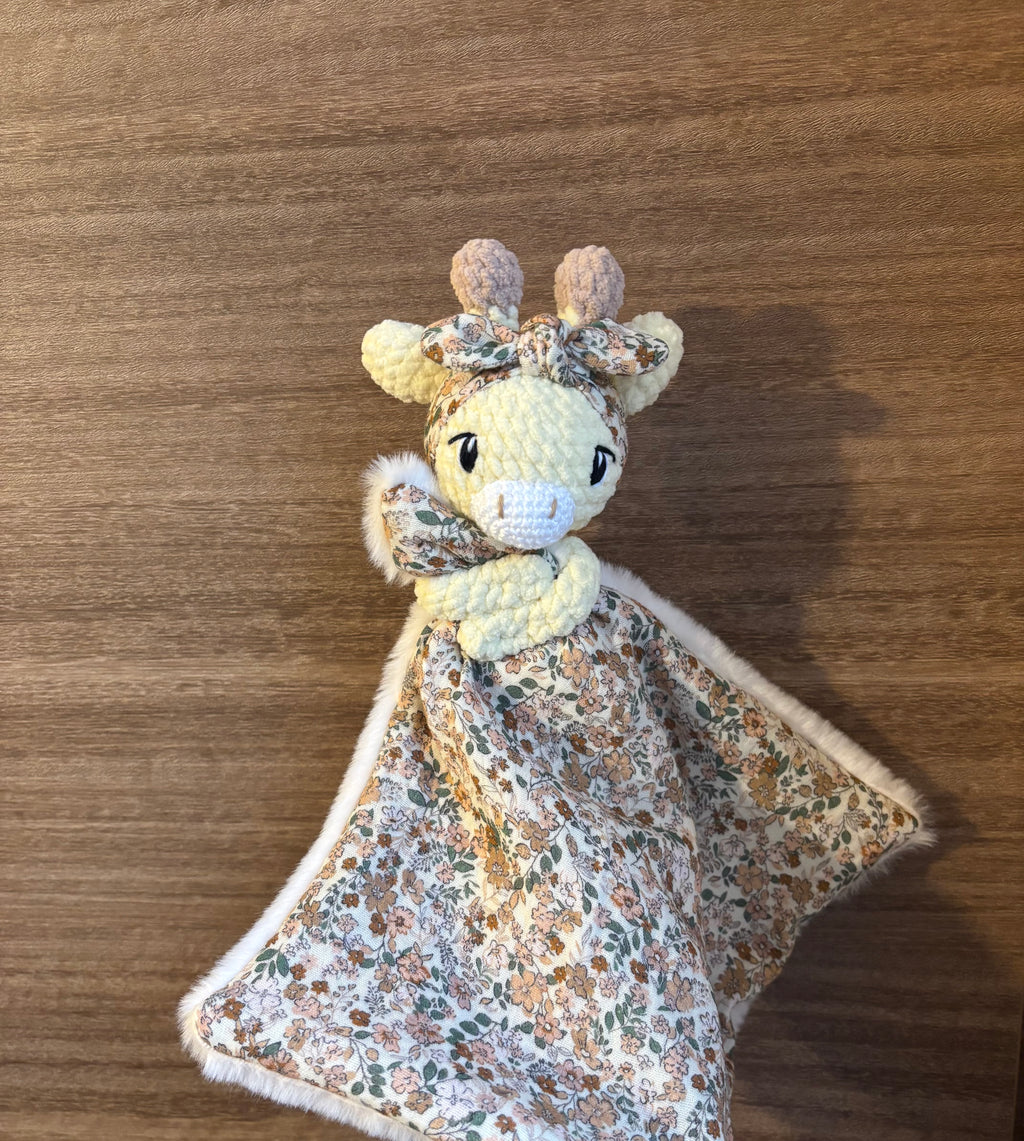 Doudou girafe ancienne version avec bandeau cheveux