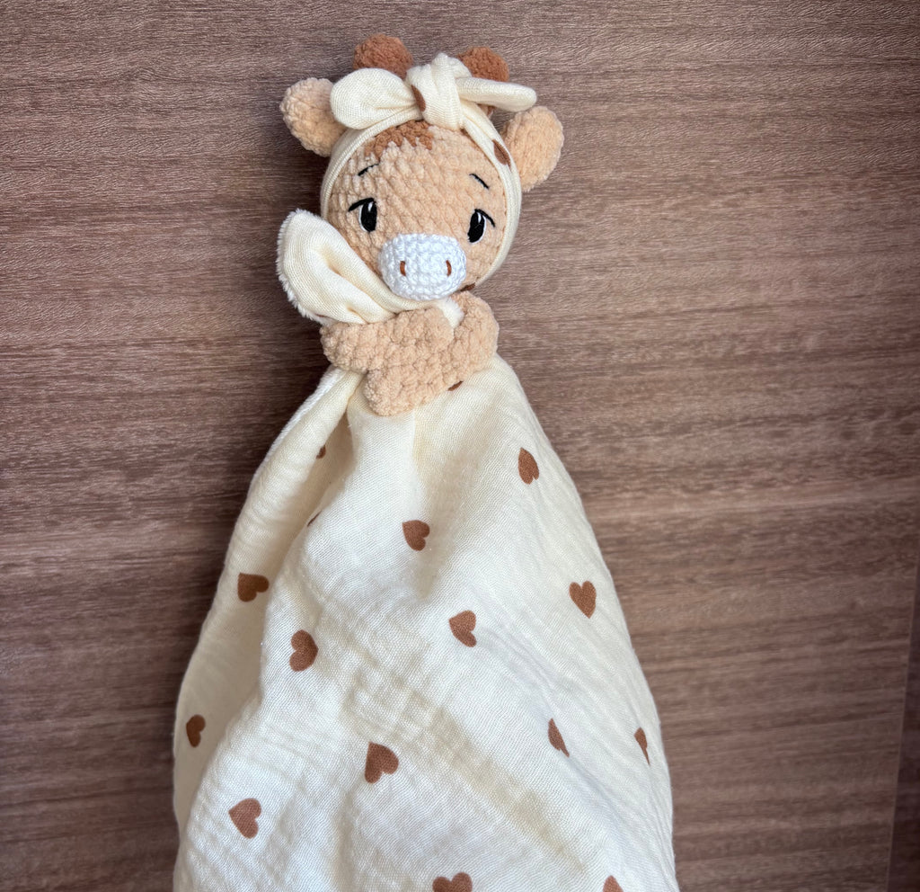 Doudou girafe avec bandeau cheveux
